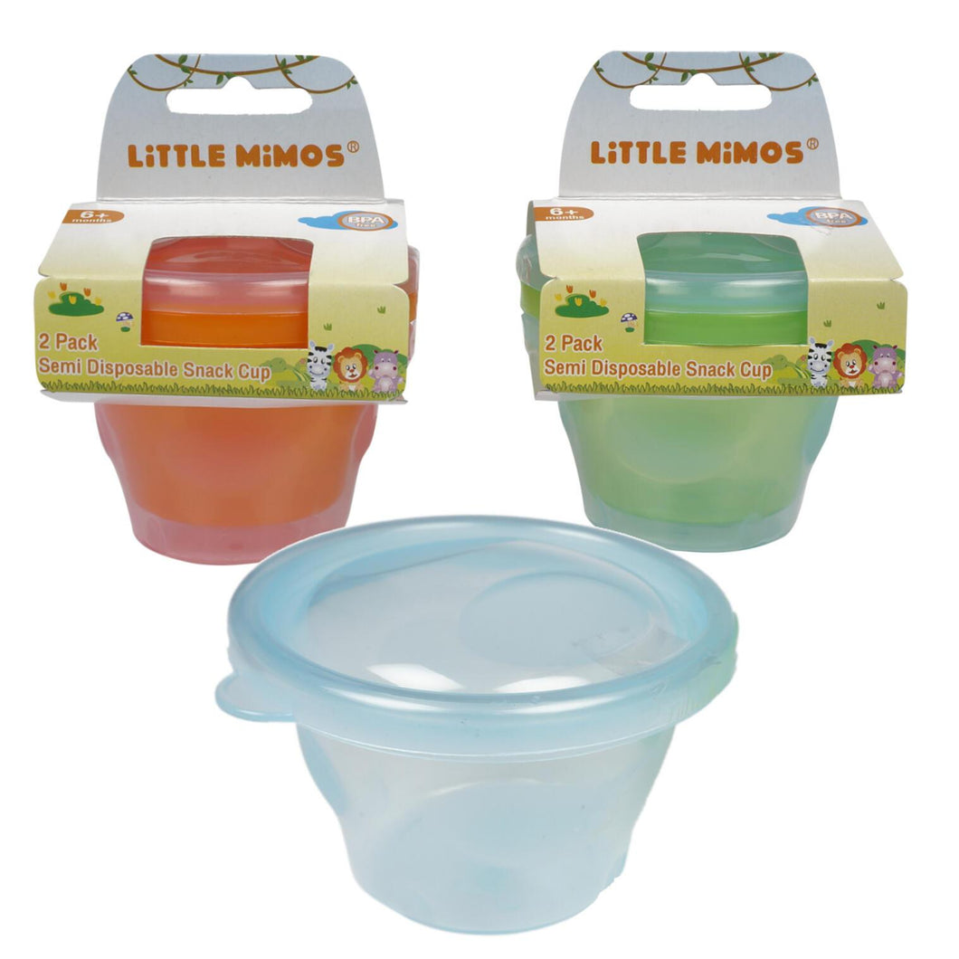 Little Mimos 2 Pack Snack Cup- 3 Assortments 