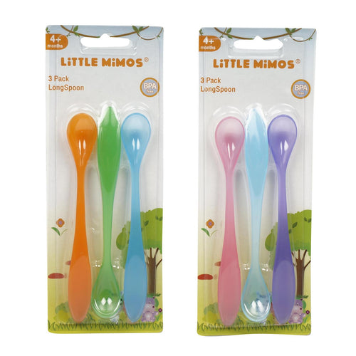 Little Mimos 3 pack Long Feeding Spoon-4 Assortments 