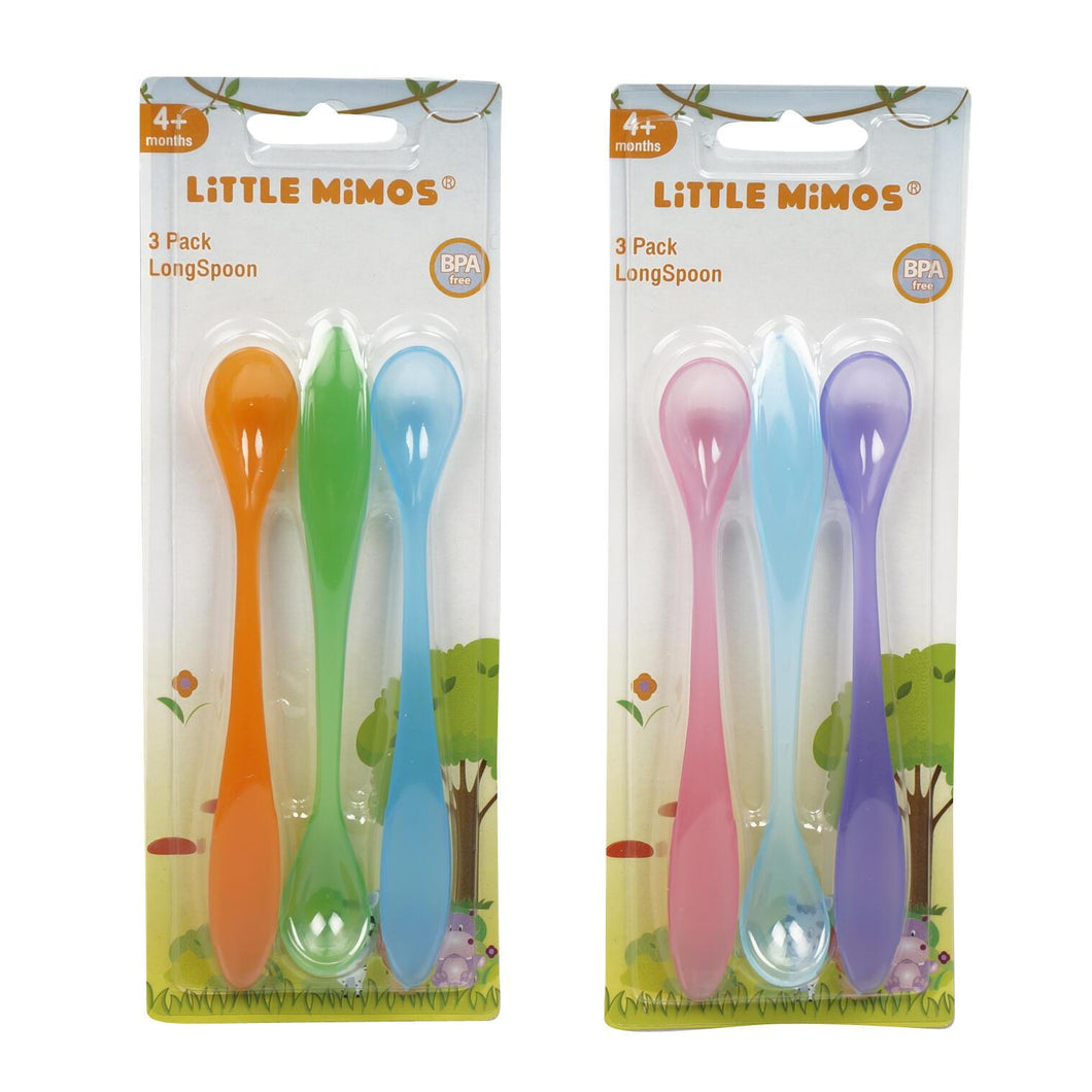 Little Mimos 3 pack Long Feeding Spoon-4 Assortments 