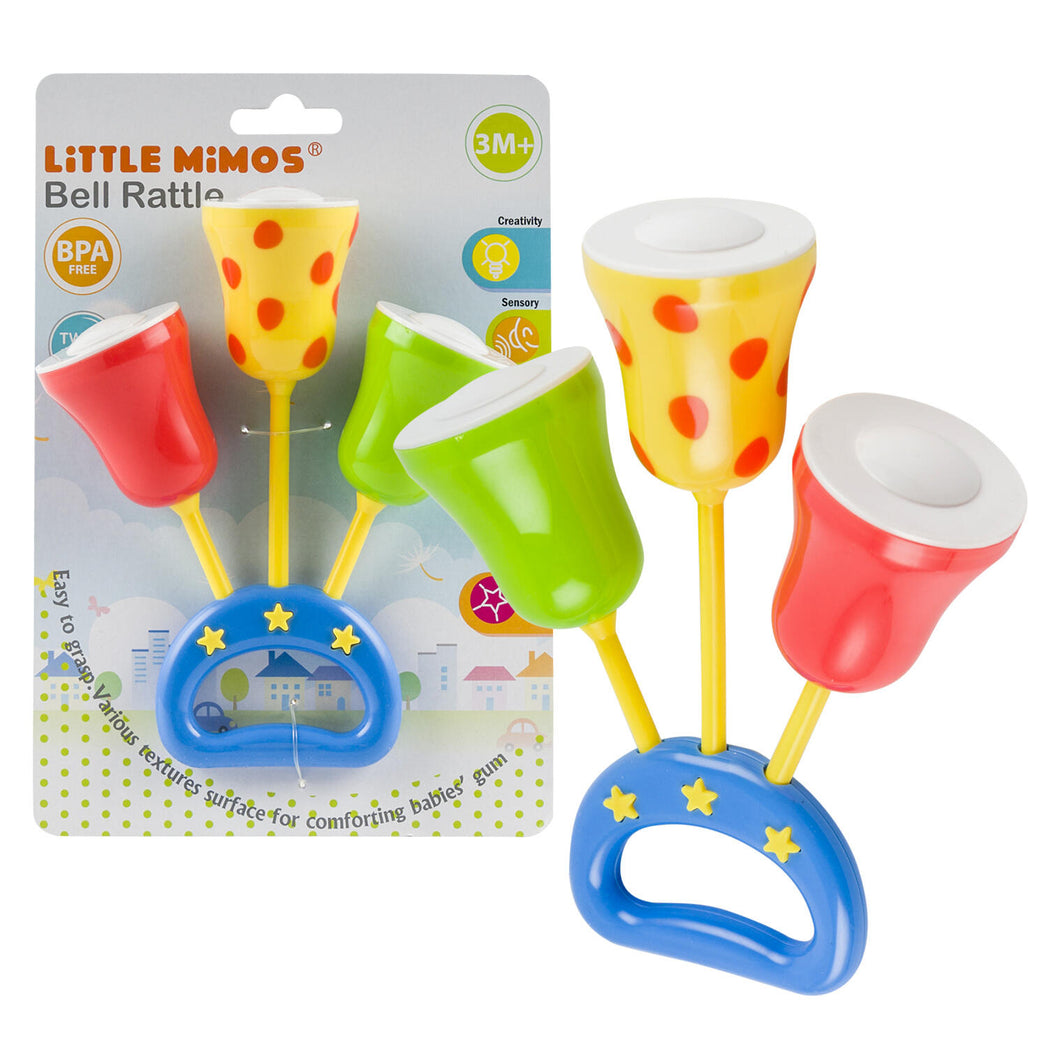 Little Mimos Bell Rattle W/ Blue Handle (24 Pieces)