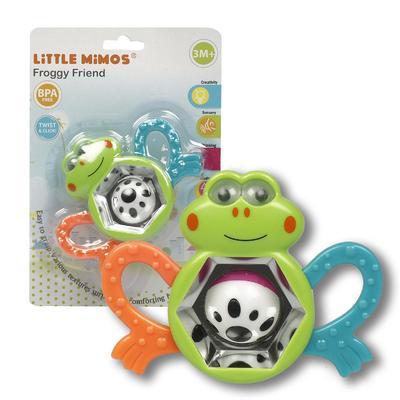 Little Mimos Frog Baby Rattle Teether with Reflector