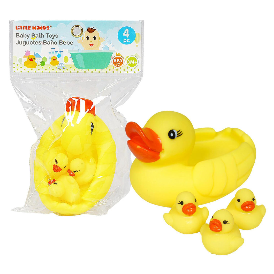 Little Mimos 4 Piece Rubber Ducky Bath Toy Set 