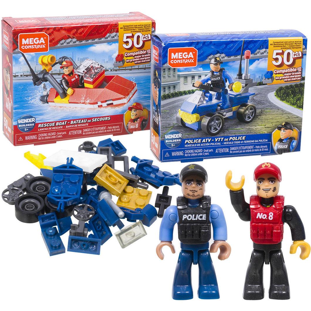 Mega Construx Police Vehicle Set (7 Pieces)