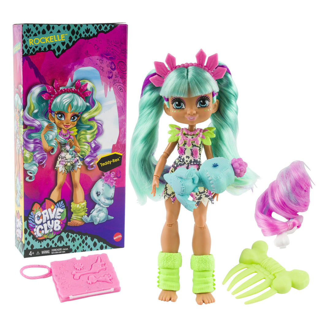 Cave Club Rockelle & Teddy-Rex Playset - Mattel (6 Pieces)